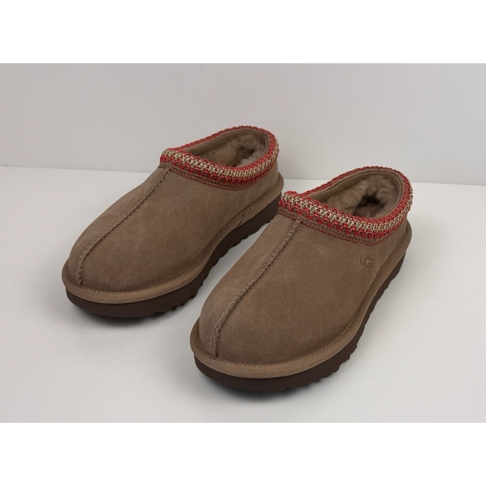 UGG Tasman II Slippers Women's Size 6 Rocky Oak Beige/Red 1174470